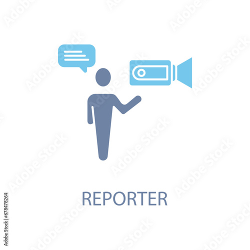 reporters concept line icon. Simple element illustration. reporters concept outline symbol design.