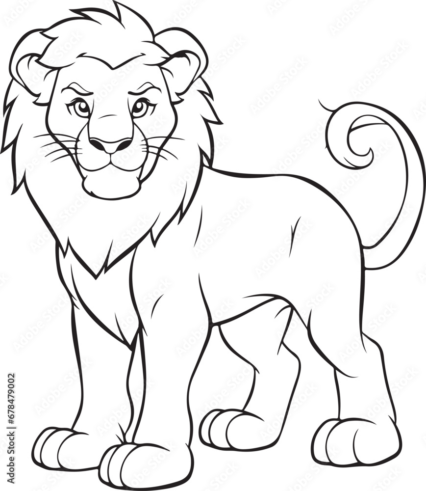 Fototapeta premium lion cartoon character