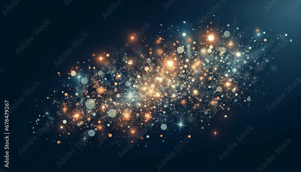 Fototapeta premium Abstract background with bokeh lights and stars.