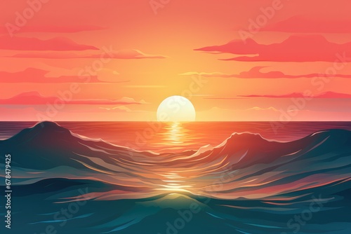 sunset over the sea © rushay