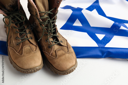 Flag of Israel with militar...