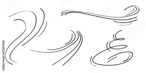 doodle wind  blow, gust design isolated on white background. vector hand drawn illustration