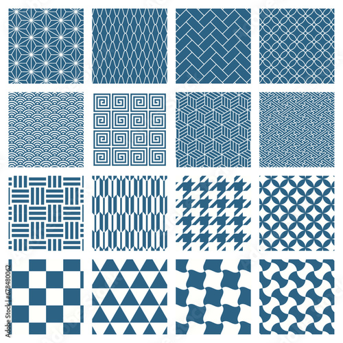 藍色の和柄スウォッチ（16種類）