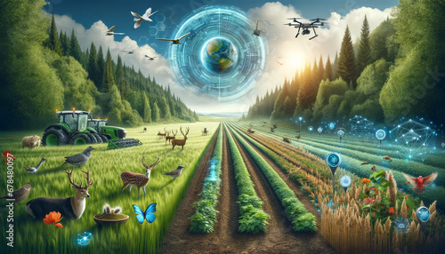 農業-生態系への影響-Generative AI photo