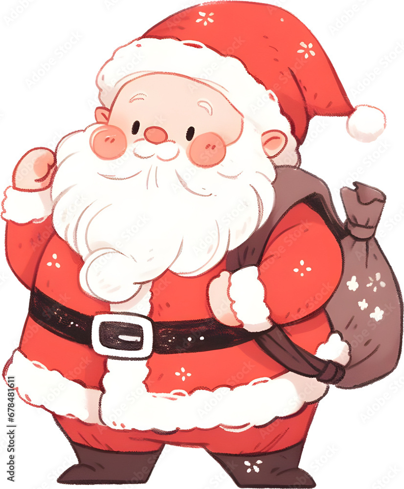 santa claus with a bag on transparent background santa claus with a bag on transparent background