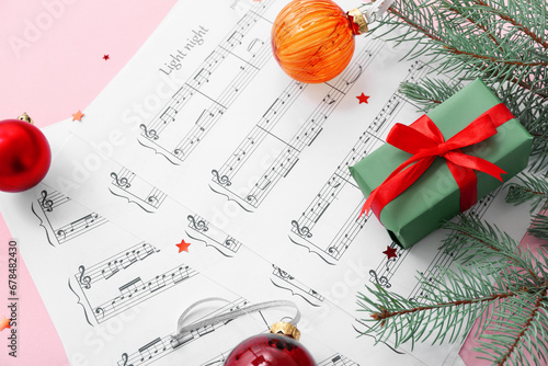 Composition with music shee...