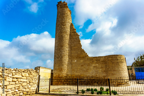 Medieval 12th century Tower ruins of Shagan, in Baku, Absheron, photo taken in Oct 2023. photo