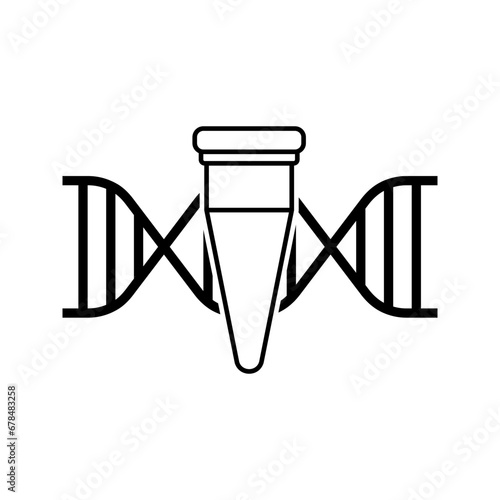 Illustration of DNA extraction and sequencing, cloning process in a tube icon vector