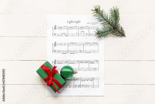 Composition with music shee...
