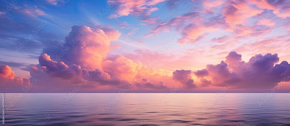 Ocean sunset with colorful clouds