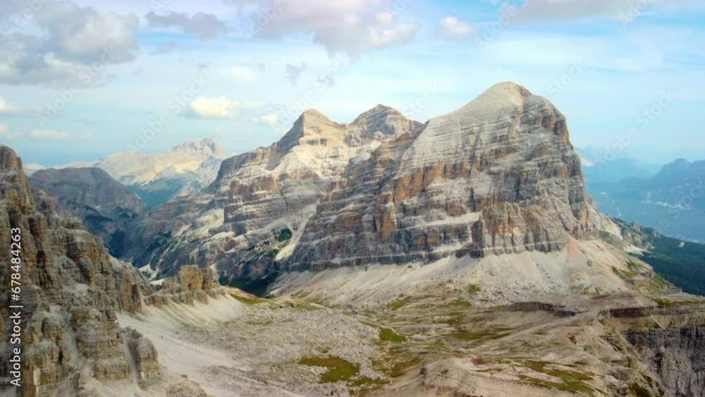 Tofana di Rozes Mountain Of The Dolomites In The Province of Belluno, Veneto, Italy. Aerial Shot Tofana di Rozes Mountain Of The Dolomites In The Province of Belluno, Veneto, Italy. Aerial Shot