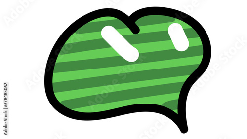 Hand drawn Heart doodle green stripe