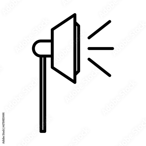 studio lighting icon, lamp flash spotlight sign symbol in line