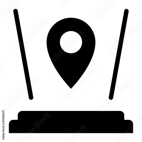 Location black solid glyph icon