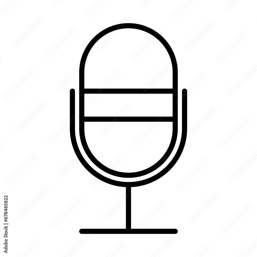 microphone studio icon, simple mic sign symbol line microphone studio icon, simple mic sign symbol line