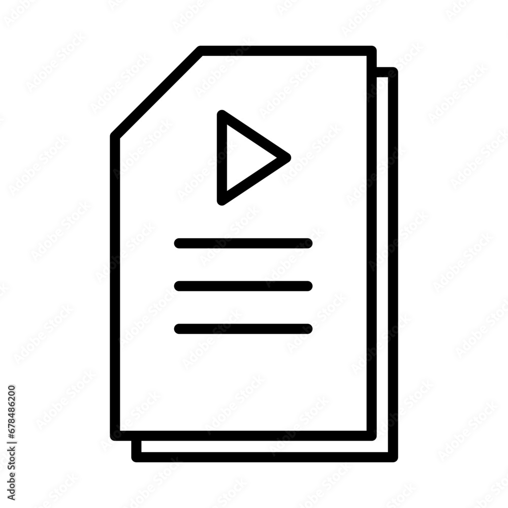 movie script icon, film document symbol sign in line movie script icon, film document symbol sign in line