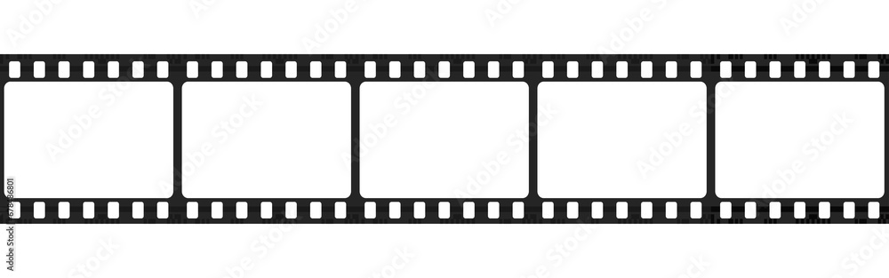 Camera film strip, isolated on transparent background