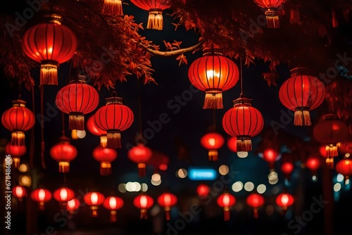 Elements in the new year red lanterns.
