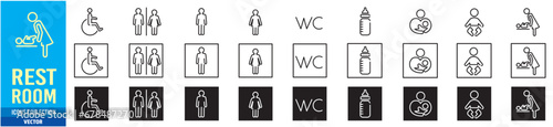  icon of toilet restroom wc vector