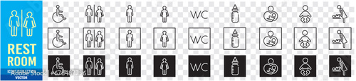  icon of toilet restroom wc vector