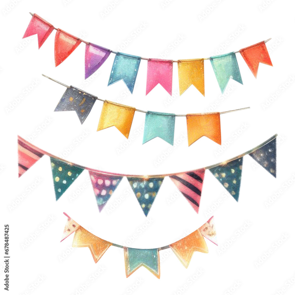 Obraz premium triangular flag party in a painted style