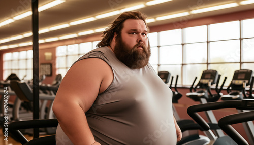 Very fat guy in the gym