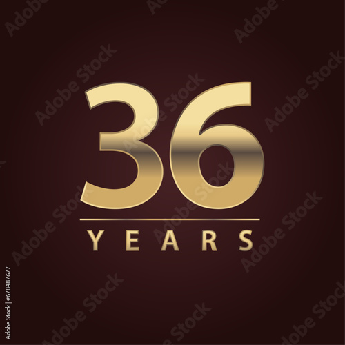36 years for celebration events, anniversary, commemorative date. thirty six years logo