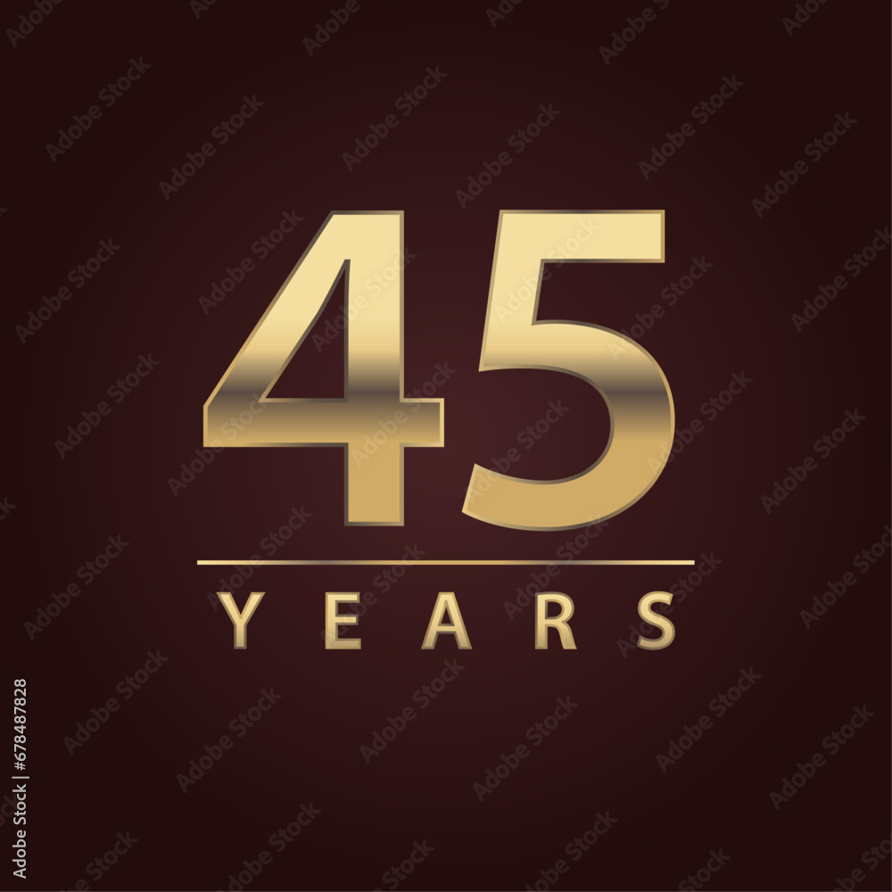 45 years for celebration events, anniversary, commemorative date. fourty five years logo
