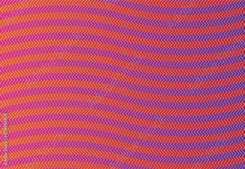 Orange-Purple Horizon, Gradient Stripes with Zigzag Accents