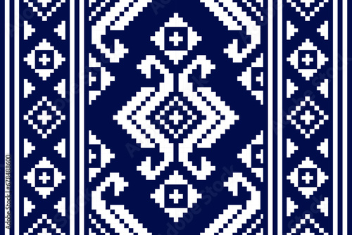 Ethnic Aztec pattern art. Geometric seamless pattern in tribal, folk embroidery, and Mexican style. Design for background, wallpaper, vector illustration, textile, fabric, clothing, carpet.