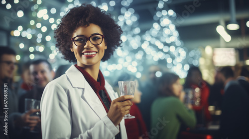 Black Young Female Doctor Scientist Holiday Portrait