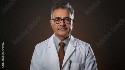 Native American Middle Age Male Doctor Scientist Portrait