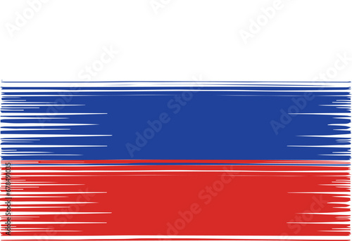 Russia Flag Vector Aesthetic Paint Scratches