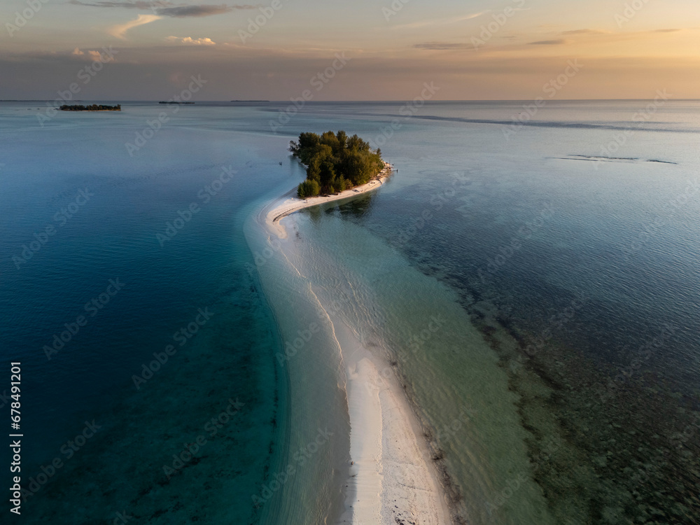 Dodola Island, one of the most beautiful places to go in Morotai, one of the island on North Maluku, Indonesia. Dodola island is divided into 2 island and it will connected the the sea tide is low . 