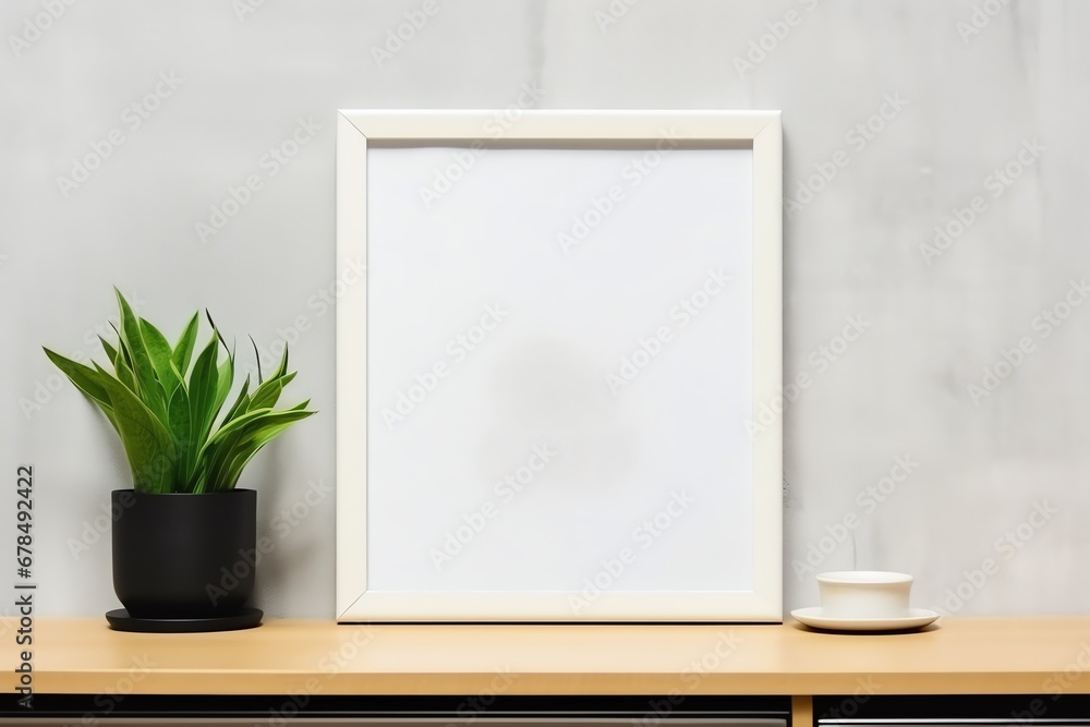 blank frame in modern home interior mockup background blank frame in modern home interior mockup background