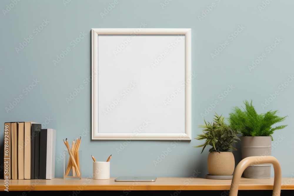 blank frame in modern home interior mockup background blank frame in modern home interior mockup background