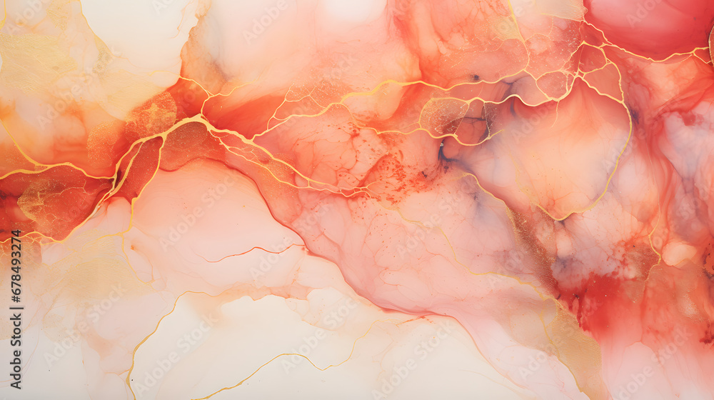 A detail from an alcohol ink painting marble texture.. generative AI.