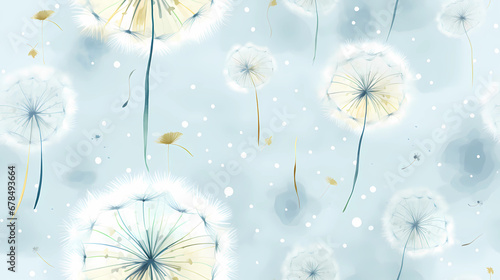 Whimsical Dandelion Clocks on a Windy Day