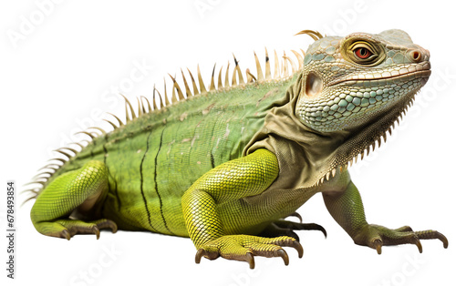 Amazing Dangerous Iguana with Textured Scale Isolated on Transparent Background PNG. © Saad