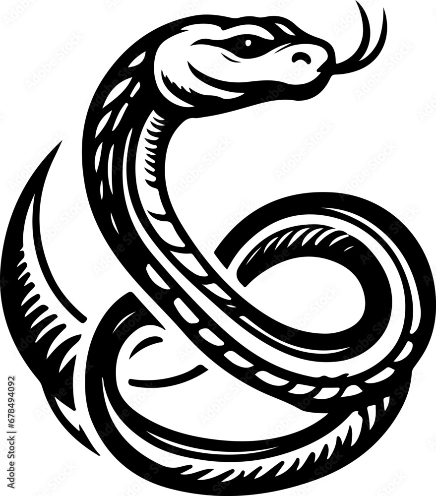Fototapeta premium Dragon sketch art, snake, logo design, tattoo
