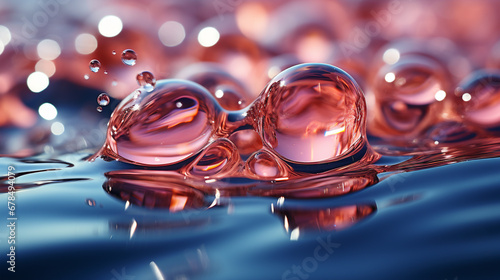 water drops on red background HD 8K wallpaper Stock Photographic Image 