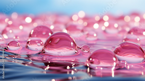 pink water drops HD 8K wallpaper Stock Photographic Image 