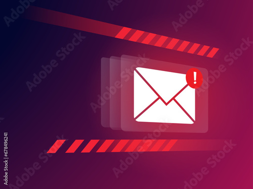 Warning sign attack phishing multiple email by malware