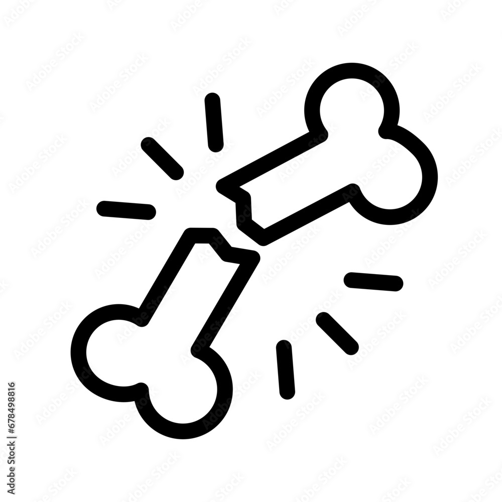 Broken Bone Outline Icon