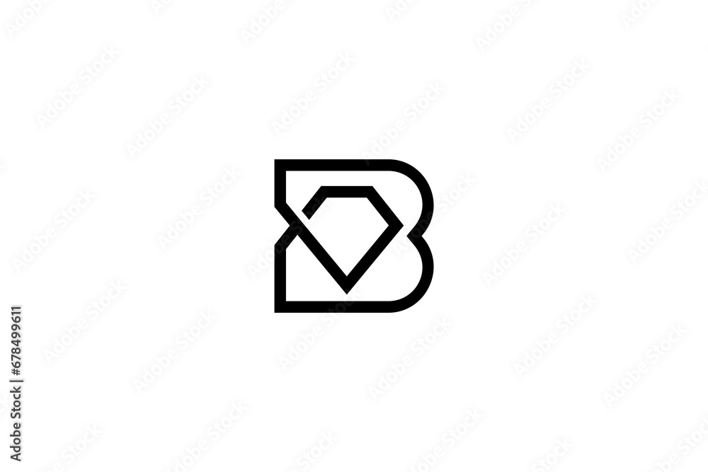 Letter B Diamond Logo Design Letter B Diamond Logo Design