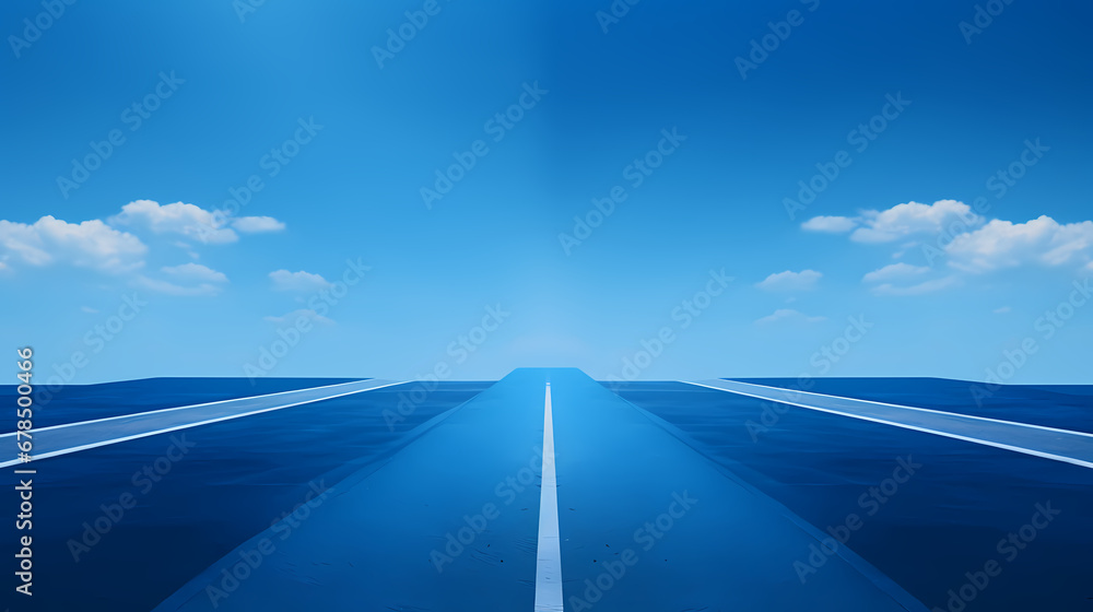 Three blue roads on blue background abstract poster web page PPT background, digital technology background