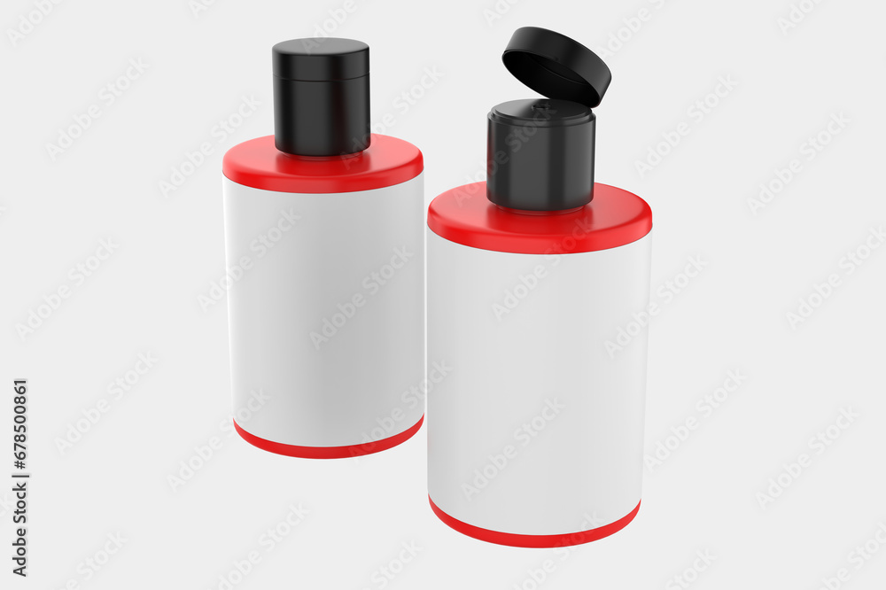 Matte Shampoo Bottles Mockup Isolated On White Background.3d illustration Matte Shampoo Bottles Mockup Isolated On White Background.3d illustration