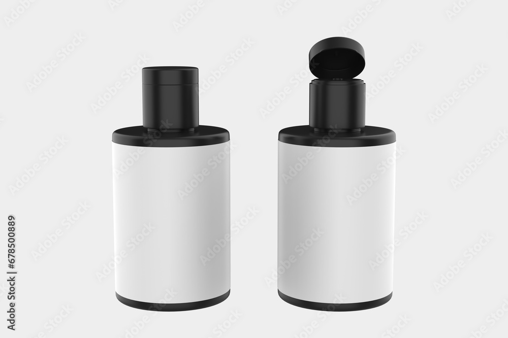 Matte Shampoo Bottles Mockup Isolated On White Background.3d illustration Matte Shampoo Bottles Mockup Isolated On White Background.3d illustration