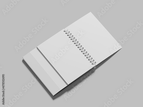 White Blank Calendar 3D Render Mockup