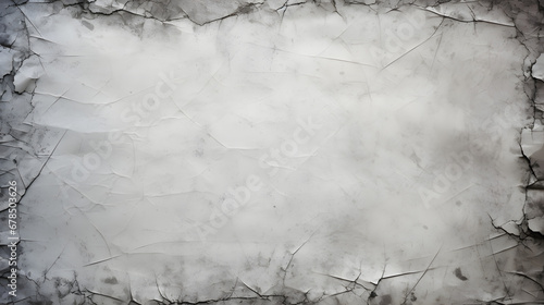 Grunge empty creased paper texture with torn edges frame and faded vignette border 3D rendering marble texture. generative AI.
